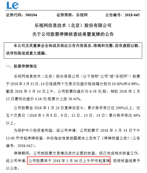 樂視網(wǎng)最新復牌時間,樂視網(wǎng)最新復牌時間及其影響分析